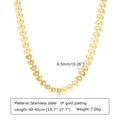 Dettaglio della collana a cuore in acciaio inossidabile dorato con misure precise - Collana a Catena con Maglie a Cuore (NC-1192G)