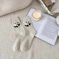 Calcetines de lana crema para mujer con diseño de panda, térmicos para el invierno - Talla única / Beige
