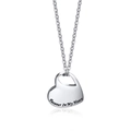 Pendente cuore lucido con incisione Forever In My Heart su catena d'argento - Solo ciondolo / Colore acciaio