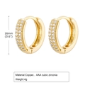 Orecchini a cerchio in rame placcato oro 18K con zirconi AAA, diametro 16mm - Rotondo