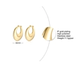 Orecchini a cerchio spessi in acciaio inossidabile placcato oro 18K a goccia - 30MM / Oro