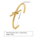 Bracciale a rigido con nodo dorato in acciaio inossidabile da donna con design aperto - Oro