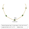 Détail du collier avec zircone émeraude de 40-45cm de longueur et 5,22g de poids - Collier