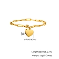 Macro shot of gold heart cremation urn bracelet with screw closure and size measurements - Gold (BR-1119G)