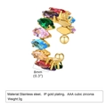 Detail van vergulde roestvrijstalen ring met kleurrijke marquise zirkonia stenen - Gekleurde Marquise Zirkonia Stijl (R-682GH)