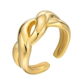 Polished gold twisted knot open ring for women with minimalist thick metal design - US 6 / Gold