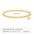 Bracciale a sfere quadrate in acciaio inossidabile dorato con catena regolabile da donna - Oro