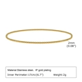 Minimalist 2mm gold beaded stainless steel bracelet for women with 17cm circumference - 2mm Bead (Length 17cm)
