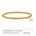 Golden stainless steel beaded bracelet with 4mm balls and IP gold plating for women - 4mm Bead (Length 17cm)