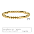 Minimalist gold stainless steel beaded bracelet with 5mm polished balls in IP gold plating - 5mm Bead (Length 17cm)