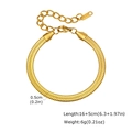 Bracciale a catena piatta a serpente in acciaio inossidabile placcato oro 18K - Stile Largo (5mm) 16+5cm / Oro