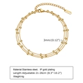 Detailed macro view of triple-layered 3mm gold bead anklet with adjustable lobster clasp - Triple Layer Gold Beaded Style (JC-135)
