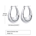 Tabella taglie per grandi orecchini a goccia in acciaio inossidabile argento 10g - Stile Cerchio a Goccia d'Acqua (EH-280)