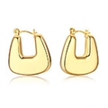 Pendientes minimalistas de aro en forma de U en tono dorado pulido para mujer - Dorado