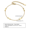 Adjustable IP gold plated stainless steel anklet featuring three infinity symbols - Infinity Symbol Decor Style (JC-134)