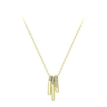 S925 sterling silver gold-plated necklace with three geometric crystal-set vertical bars - 925 Silver / Gold