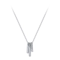 Elegant S925 sterling silver necklace with geometric bars and shimmering zircon pavé - 925 Silver / White Gold