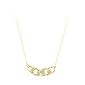 Elegante Halskette aus vergoldetem S925-Silber mit ineinandergreifenden Zirkonia-Ringen - 925er Silber / Gold
