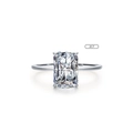 Anello di fidanzamento in argento S925 con diamante rettangolare da 2 carati per donna - Taglia US 9 / Pietra Principale Rettangolare (Specifica 2 Carati) (JZ1736-2CT)