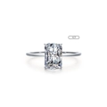 Anello scintillante da 1CT con zircone rettangolare montato in argento sterling S925 - Taglia US 9 / Pietra Principale Rettangolare (Specifica 1 Carato) (JZ1735-1CT)