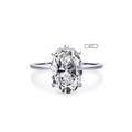 S925 sterling silver ring featuring a 4CT oval-cut simulated diamond in 4-prong setting - US Size 9 / 4CT Style (JZ1706)