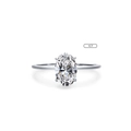 Classic S925 sterling silver solitaire ring with a 1CT oval cut sparkling white diamond - US Size 9 / 1CT Style (JZ1704)