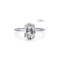 Elegant 2CT oval cut cubic zirconia S925 silver ring with a four-prong setting design - US Size 9 / 2CT Style (JZ1705)