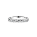 Anello in argento sterling S925 con sette pietre chiare scintillanti in finitura argento - Taglia US 5 / Bianco (JZ1369)