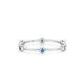 S925 sterling zilveren geometrische ring met kleurrijke zirkonia voor vrouwen - Fijn Kleurrijk Pavé (JZ1667R)