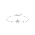 Elegant S925 sterling silver star bracelet with micro-pave cubic zirconia accents - Star Style (SL1629)