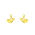S925 zilveren ginkgo oorbellen met 14K gouden plating en verfijnde bladnerven - Ginkgoblad Stijl (ED3355) / 925 zilver