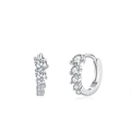 Boucles d'oreilles créoles en argent S925 avec zircons sous plusieurs angles - Boucles d'Oreilles Huggie Dégradé (EH176) / Argent 925