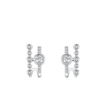 Orecchini a perno geometrici in argento S925 con zirconi cubici scintillanti - Stile tondo geometrico (EH197) / Argento 925