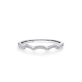 Anello a onda minimalista in argento sterling S925 con elegante trama micro-perlata e lucida - US 5 / Stile Perlato a Onda (JZ1975)