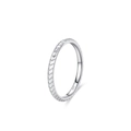Minimalist S925 sterling silver arrow textured ring shown from a side profile view - US 5 / V-Shape Pattern Style (JZ1979)