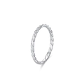Minimalist S925 sterling silver rope twist stackable ring with polished finish - US 5 / Twisted Rope Pattern Style (JZ1978)