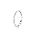Minimalist S925 sterling silver ring featuring a slanted textured finish on white background - US 5 / Diagonal Texture Style (JZ1977)