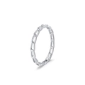 Anello a catena Cuban link traforato in argento sterling S925 da donna finitura lucida - US 5 / Stile Maglia Cubana (Argento JZ1980)