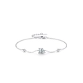 925 silver geometric bracelet featuring emerald and pear cut crystals on a delicate chain - 925 Silver / Silver Geometric Waterdrop Style (SL2047)