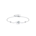 Elegant S925 sterling silver bracelet with geometric teardrop zirconia on white background - 925 Silver / Silver Double Waterdrop Style (SL2048)