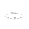 Elegant S925 sterling silver heart bracelet with sparkling crystals and lobster clasp - 925 Silver / Silver Heart Style (SL2045)
