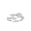S925 Sterling zilveren bladring met marquise diamanten voor een op de natuur geïnspireerde look - JZ2109 Ring (US 5) / 925 zilver
