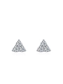 Orecchini a lobo triangolari in argento S925 con zirconi lucidi a grappolo minimalisti - Collana (TL238) / Argento 925