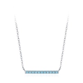 Minimalist S925 sterling silver necklace with horizontal bar inlaid turquoise pendant - Horizontal Bar Style (TL233)