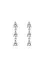 Eleganti orecchini a goccia in argento S925 con zirconi scintillanti dal taglio a pera - Orecchini a Tripla Goccia d'Acqua (ED3491) / Argento 925