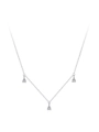Elegante collana in argento S925 con tre pendenti in zirconia a forma di goccia - Collana Clavicola Goccia d'Acqua Zirconia (TL260) / Argento 925