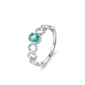 Eleganter S925 Sterlingsilber Ring mit ovalem Türkis-Edelstein und hohlem Ringband - US 5 / Ring (JZ2067-5)