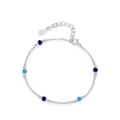 Elegante pulsera de plata de ley 925 con circonitas cúbicas en azul claro y azul oscuro - Plata 925 / Plateado