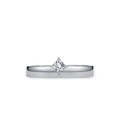 Anello minimalista in argento S925 con diamante quadrato solitario francese per donna - US 5 / Stile Taglio Princess (JZ2159)