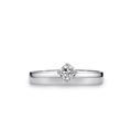 Anello di diamanti minimalista in argento sterling S925 con classico castone a quattro griffe - US 5 / Stile Taglio Rotondo (JZ2162)